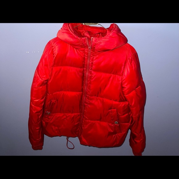 Cropped Red/OrangeUndertone American Eagle bomber jacket! - Picture 3 of 4